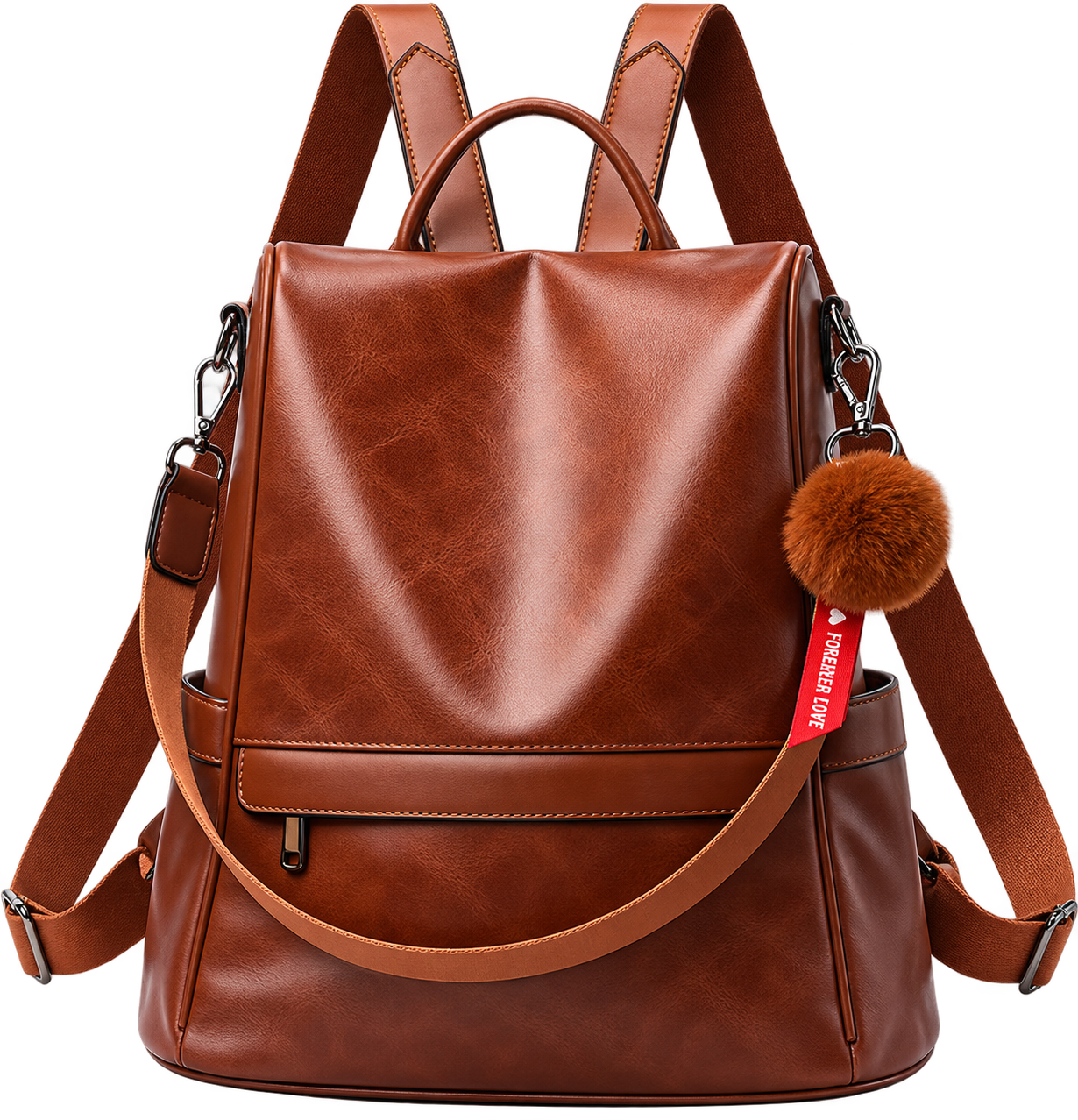 Vintage Women's Leather Backpack – Large Capacity Shoulder & Travel Bag