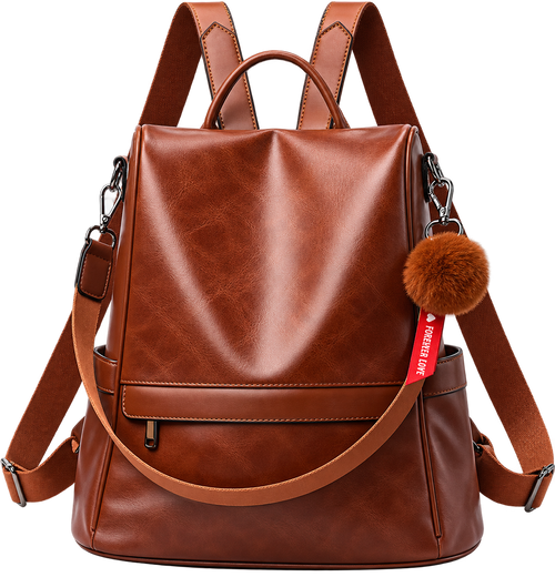 Vintage Women's Leather Backpack – Large Capacity Shoulder & Travel Bag
