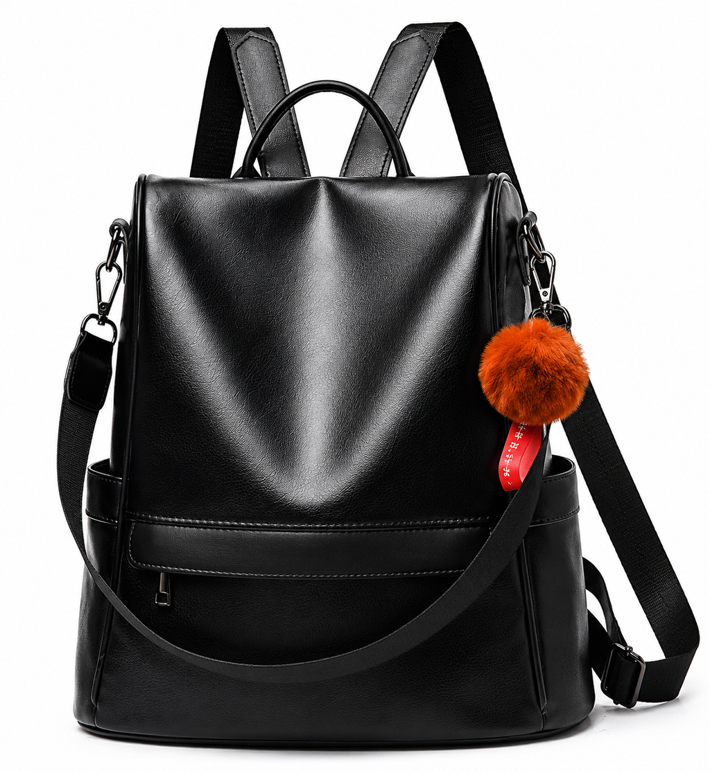 Vintage Women's Leather Backpack – Large Capacity Shoulder & Travel Bag