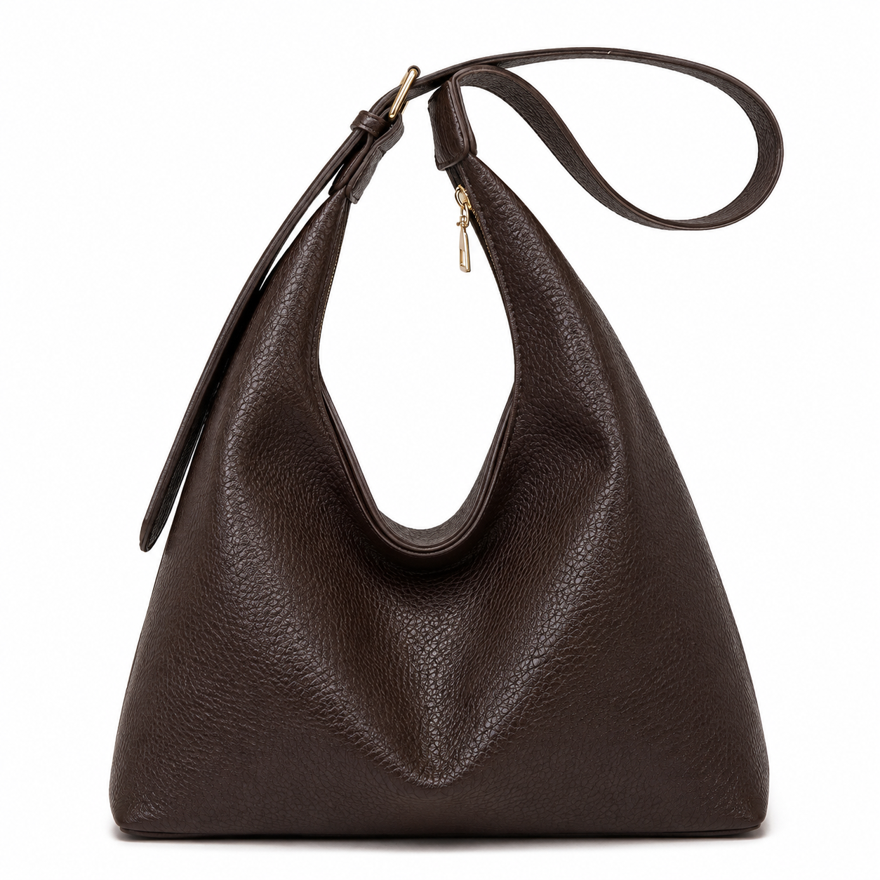 Women’s Leather Tote Bag – Large Capacity Shoulder Handbag with Zipper Closure