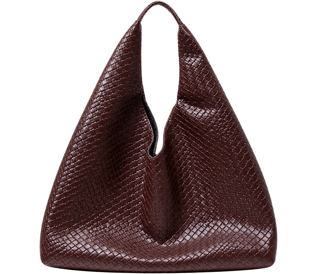 Women’s Braided Faux Leather Tote Bag – Large Shoulder Handbag, Casual Everyday Carryall