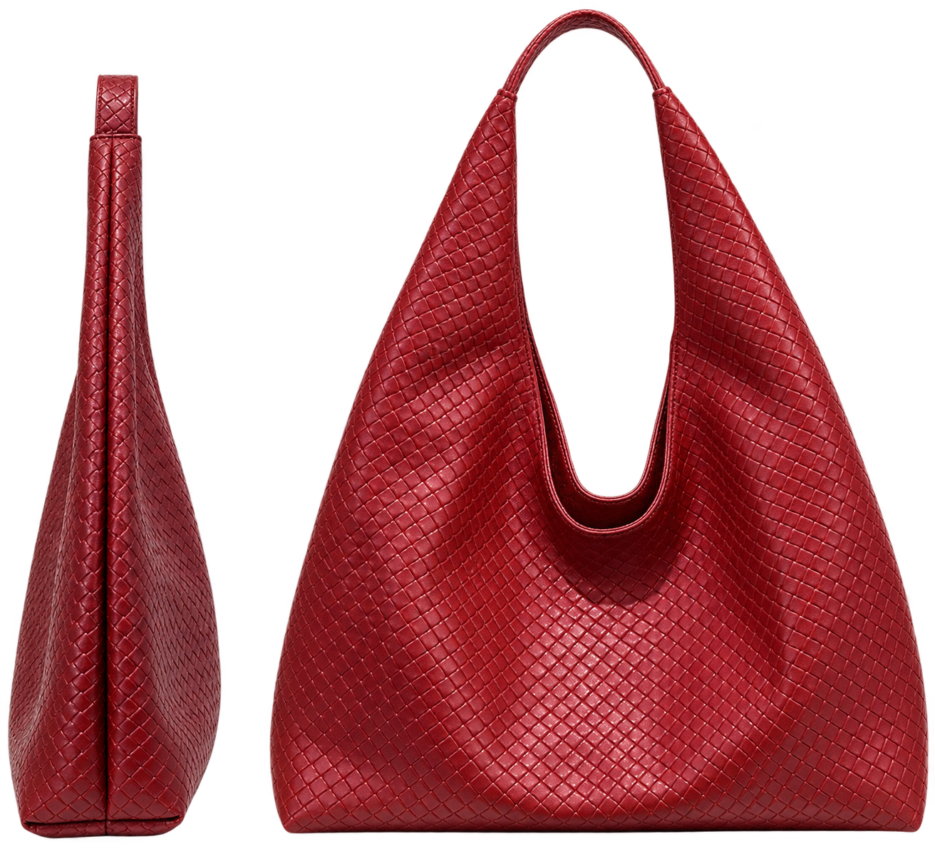 Women’s Braided Faux Leather Tote Bag – Large Shoulder Handbag, Casual Everyday Carryall