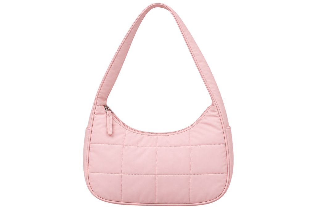 Women’s Quilted Puffer Shoulder Bag – Lightweight Nylon Underarm Hobo Tote with Adjustable Strap