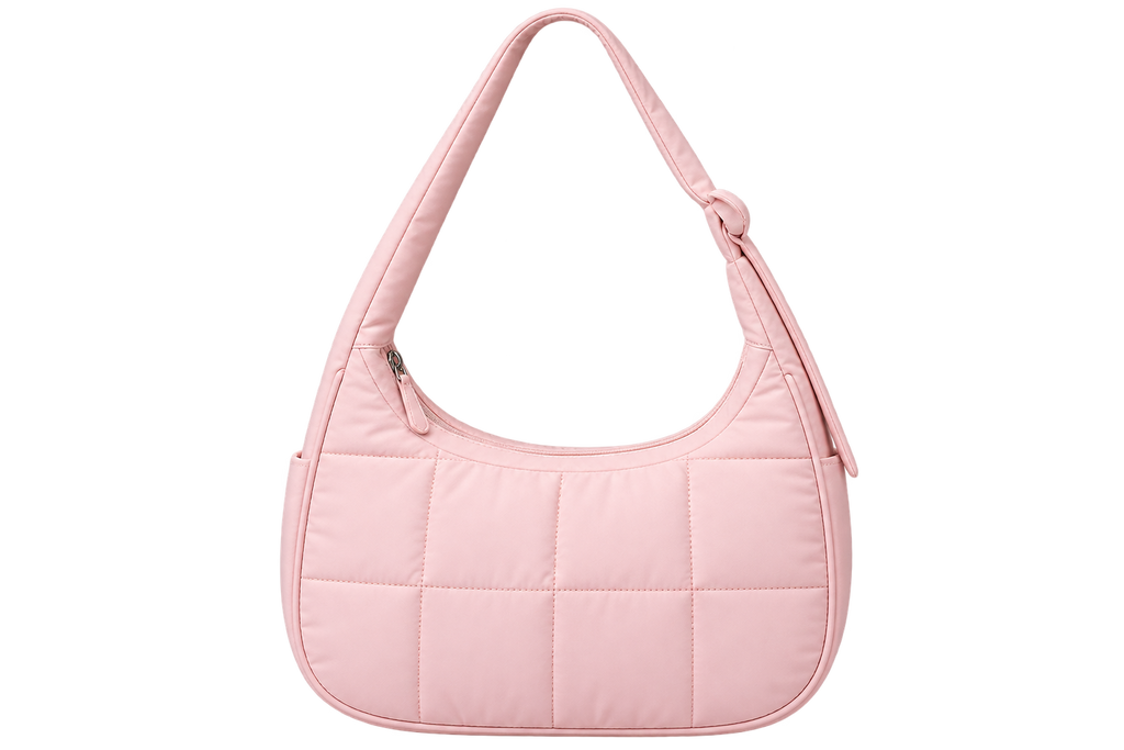 Women’s Quilted Puffer Shoulder Bag – Lightweight Nylon Underarm Hobo Tote with Adjustable Strap