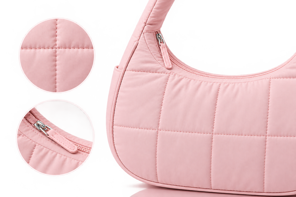 Women’s Quilted Puffer Shoulder Bag – Lightweight Nylon Underarm Hobo Tote with Adjustable Strap