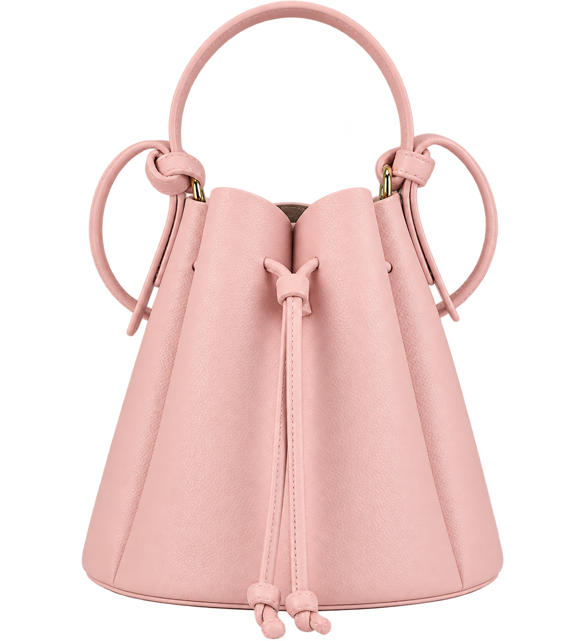 Women’s Vintage Petal Bucket Bag – PU Leather Crossbody Shoulder Handbag