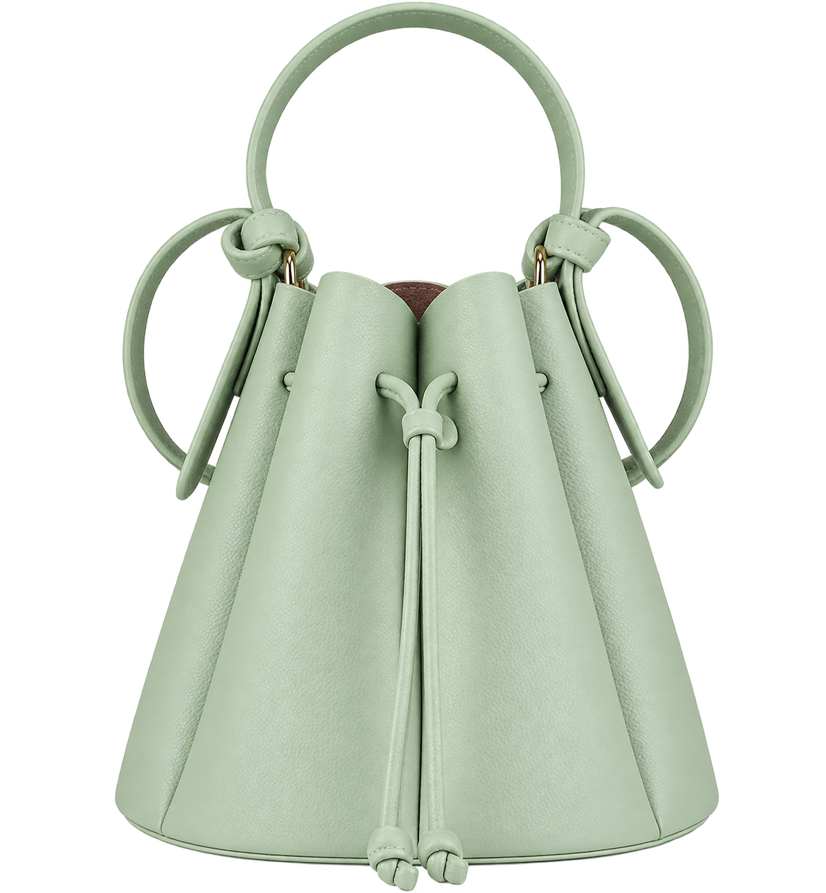Women’s Vintage Petal Bucket Bag – PU Leather Crossbody Shoulder Handbag