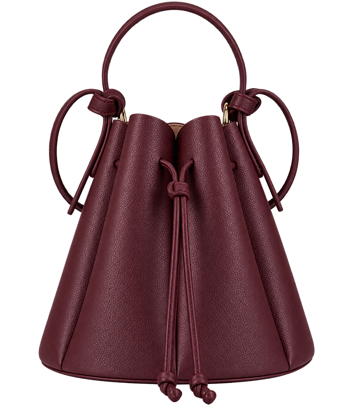 Women’s Vintage Petal Bucket Bag – PU Leather Crossbody Shoulder Handbag