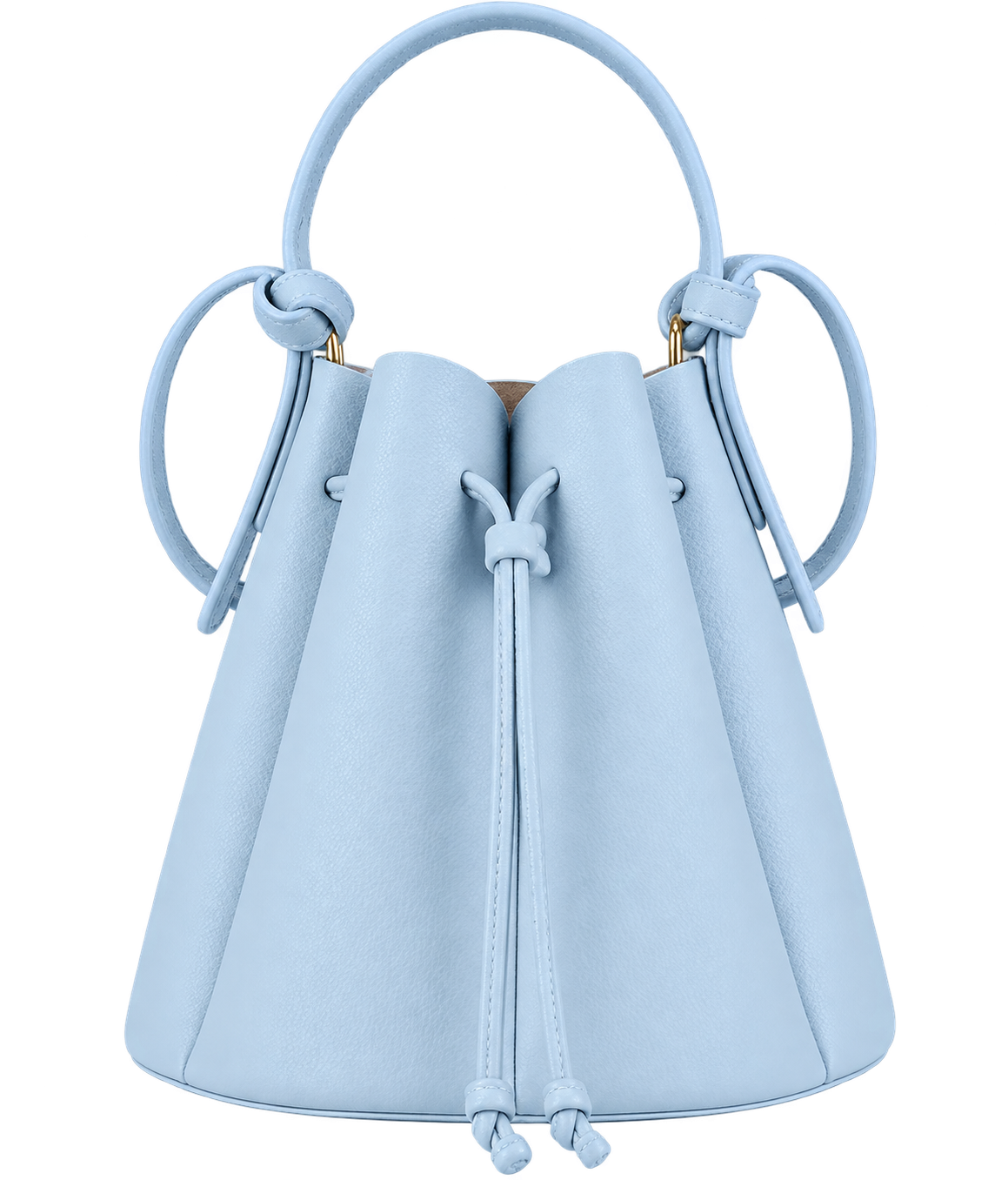 Women’s Vintage Petal Bucket Bag – PU Leather Crossbody Shoulder Handbag