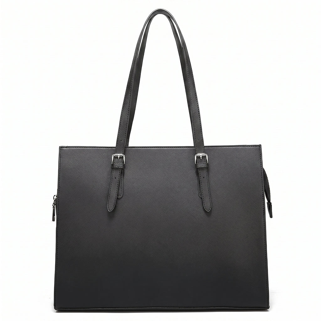 Women's Laptop Tote Bag 15.6 Inch, Large PU Shoulder Handbag with Multiple Compartments