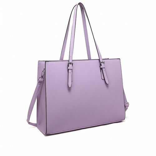 Women's Laptop Tote Bag 15.6 Inch, Large PU Shoulder Handbag with Multiple Compartments