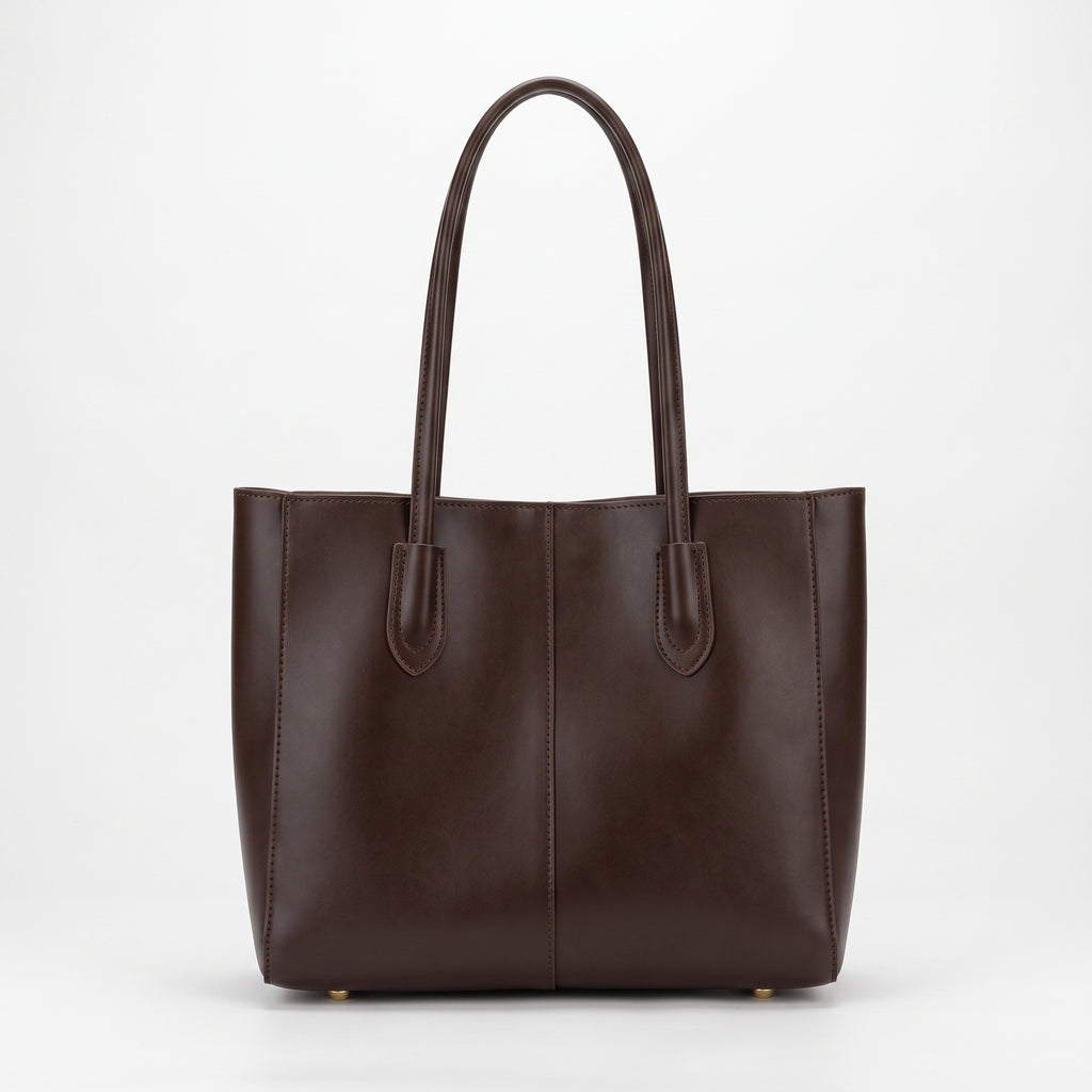 Women's Vintage PU Tote Bag – Large Capacity Shoulder Handbag