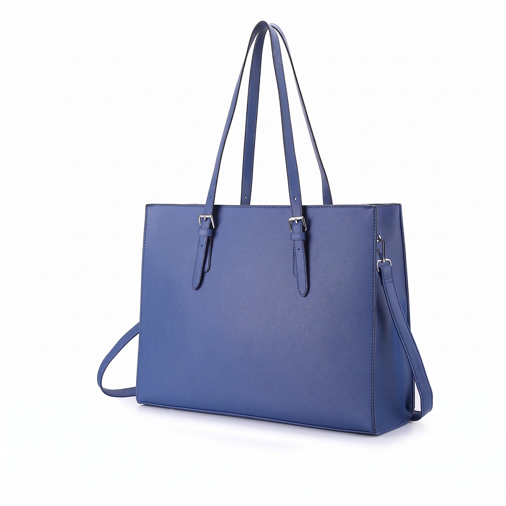 Women's Laptop Tote Bag 15.6 Inch, Large PU Shoulder Handbag with Multiple Compartments