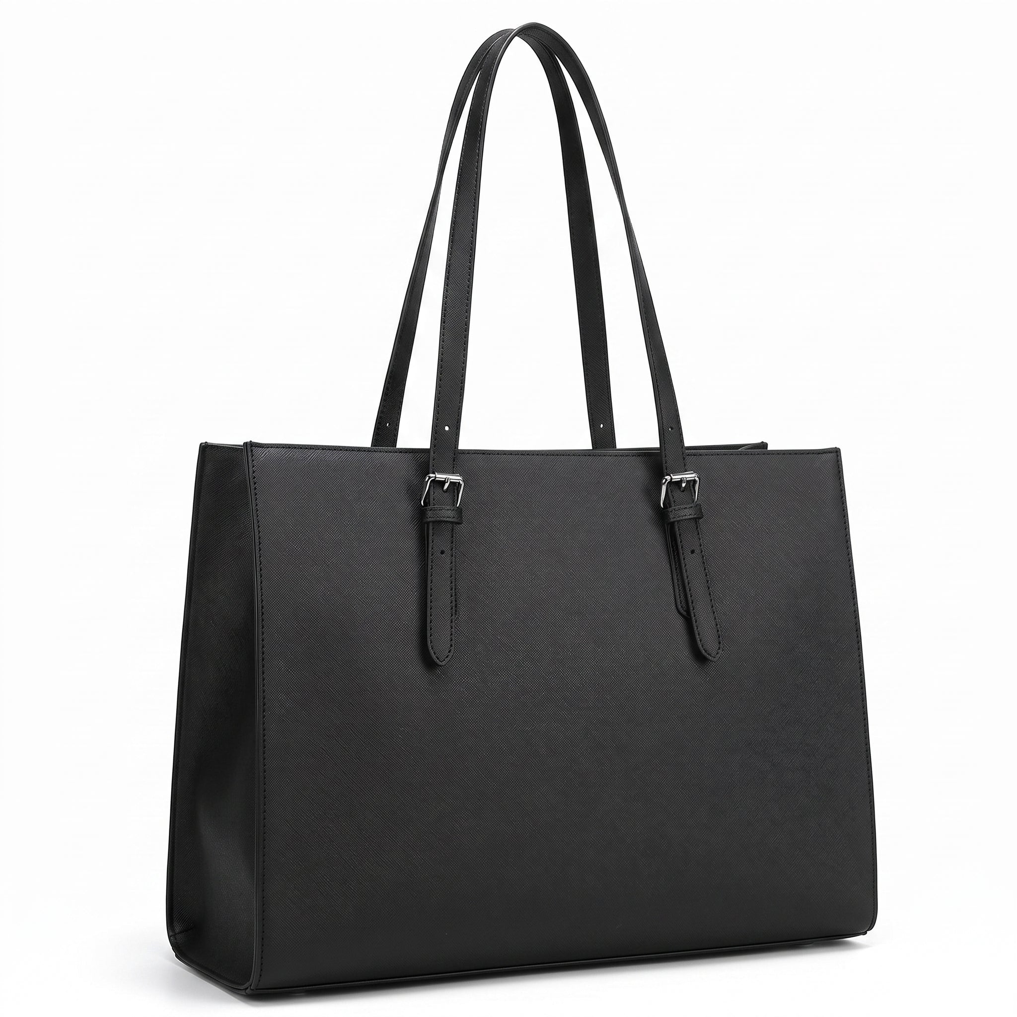 Women's Laptop Tote Bag 15.6 Inch, Large PU Shoulder Handbag with Multiple Compartments